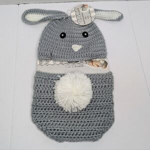 So Durable Bunny Rabbit Crochet Costume Baby Photography 0-6m